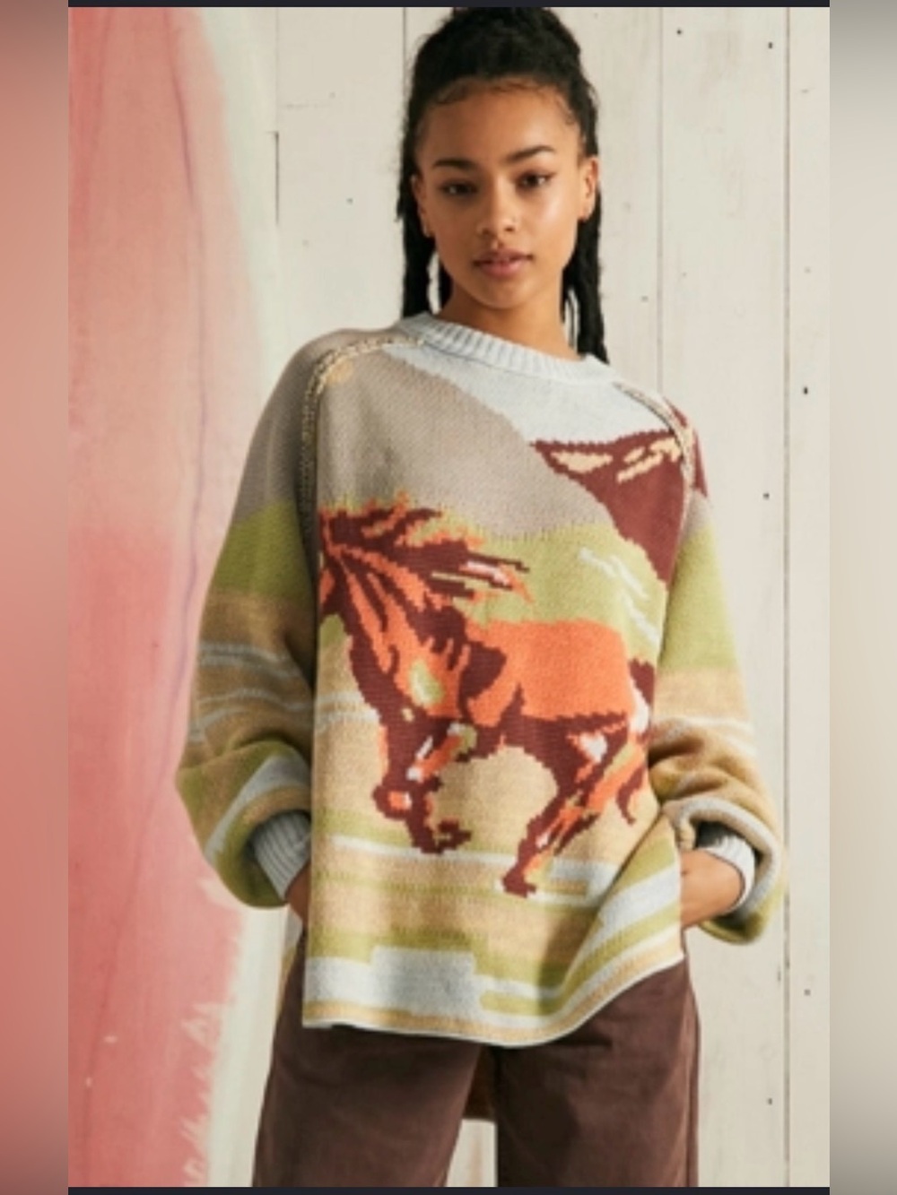 NWT Urban Outfitters On the Range Gestrickter Pullover Sweater